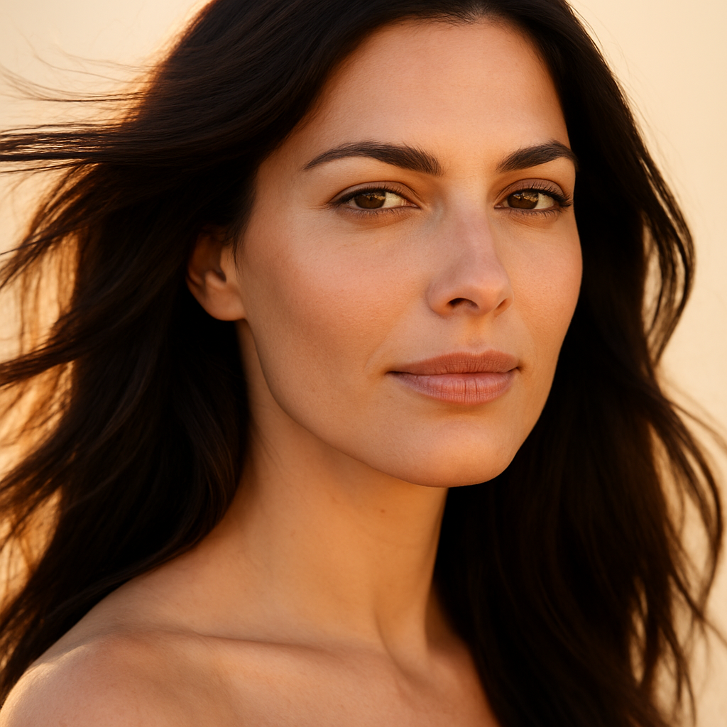 Woman with thick healthy hair